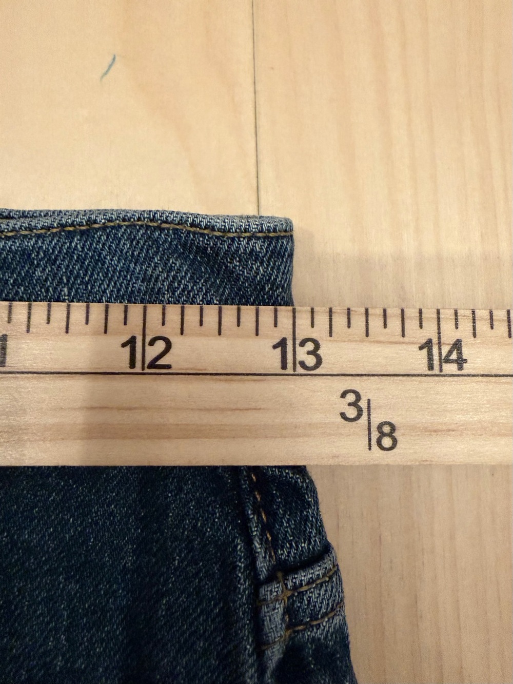 7 For All Mankind Straight Jeans in Mid Blue with Cuffed Hem - Picture 7 of 8
